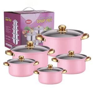 Set de oale din inox de 10 piese, G15, roz