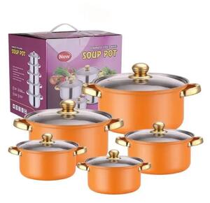 Set de oale din inox de 10 piese, G16, portocaliu