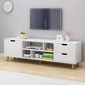 Dulap TV, depozitare multifuncțional, RT01, 120 x 30 x 38 cm, alb