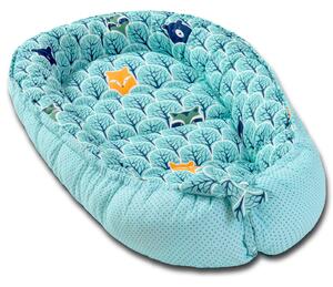 Cosulet bebelus pentru dormit Kidizi Baby Nest Cocoon 90x50 cm Animals Mint