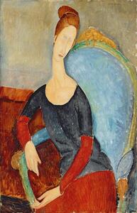 Reproducere Mme Hebuterne in a Blue Chair, Modigliani, Amedeo