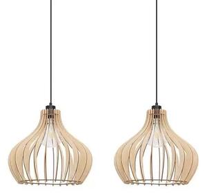 Faje 2 Lustră Pendul Black/Wood - Envostar