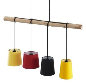 Hinai 4 Lustră Pendul Black/Red/Yellow - Lindby