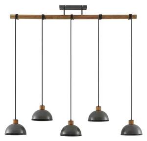 Durbis 5 Lustră Pendul Dark Grey/Wood - Lindby
