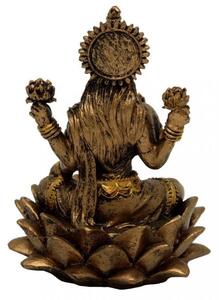 Mini statueta zeita Hindusa Lakshmi, finisaj bronz, 5x7 cm