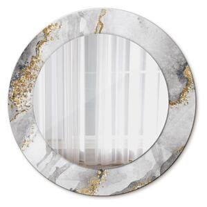 Decor oglinda rotunda Aur de marmură albă fi 50 cm