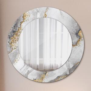 Decor oglinda rotunda Aur de marmură albă fi 50 cm