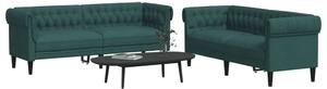 Set canapele, 2 piese, verde închis, material textil