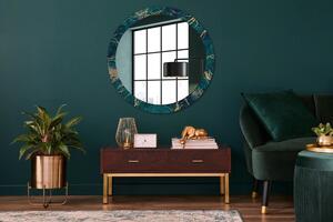 Oglinda rotunda decor perete Marmură verde de malachit fi 90 cm