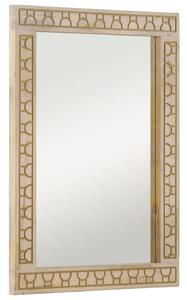 Oglindă de baie, 50x70x2,5 cm, lemn masiv de mango și sticlă