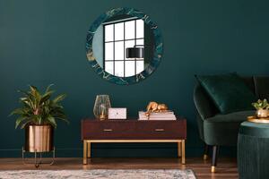 Oglinda rotunda decor perete Marmură verde de malachit fi 80 cm