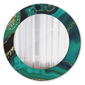 Oglinda rotunda cu rama imprimata Marmură de smarald fi 50 cm