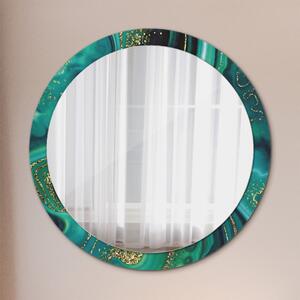 Oglinda rotunda cu rama imprimata Marmură de smarald fi 100 cm