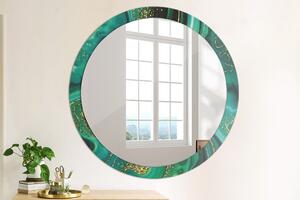 Oglinda rotunda cu rama imprimata Marmură de smarald fi 100 cm