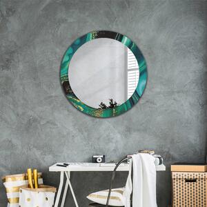 Oglinda rotunda cu rama imprimata Marmură de smarald fi 80 cm