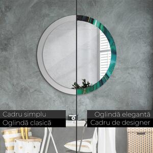 Oglinda rotunda cu rama imprimata Marmură de smarald fi 90 cm