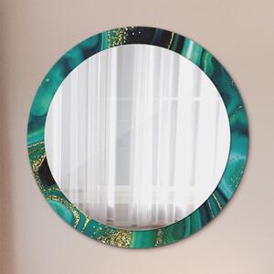 Oglinda rotunda cu rama imprimata Marmură de smarald fi 90 cm
