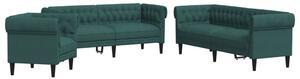 Set canapele, 3 piese, verde închis, material textil