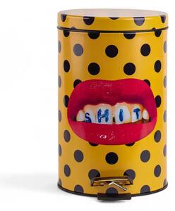 Shit Toiletpaper Home Bin Ø20,5xH27,5 Galben/Negru/Multicolor - Seletti