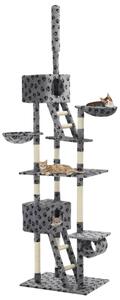 Ansamblu pisici, stâlpi funie sisal 230-260 cm imprimeu lăbuțe