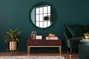 Decor oglinda rotunda Șablon verde de lux fi 90 cm