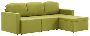 Canapea extensibilă modulară, 3 locuri, verde, material textil