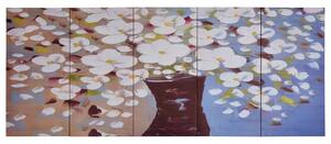 Set tablouri din pânză, vază cu flori, multicolor, 200 x 80 cm