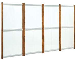 Paravan de cameră cu 4 panouri, alb crem, 280x170 cm