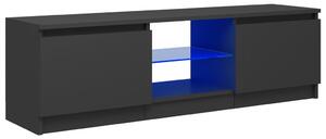 Comodă TV cu lumini LED, gri, 120x30x35,5 cm