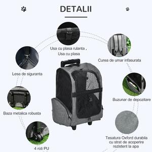 PawHut Troller Portabil pentru Animăluțe, Mâner Telescopic, Ușor de Manevrat | Aosom Romania