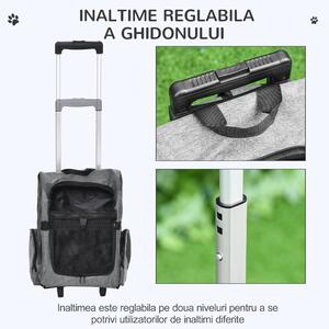 PawHut Troller Portabil pentru Animăluțe, Mâner Telescopic, Ușor de Manevrat | Aosom Romania