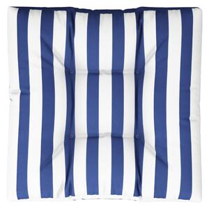 Pernă de paleți, albastru/alb, 70x70x12 cm, textil, dungi