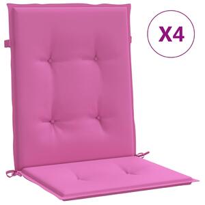 Perne pentru scaune cu spătar mic, 4 buc., roz, textil