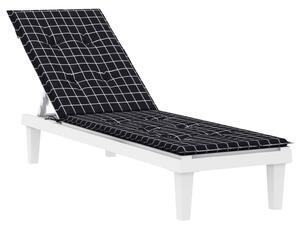 Pernă scaun de terasă, negru, carouri, textil Oxford