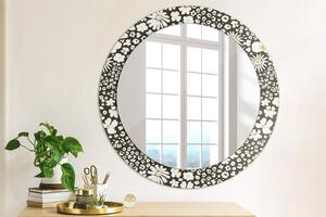 Oglinda rotunda cu rama imprimata Stokrotka ivory fi 70 cm