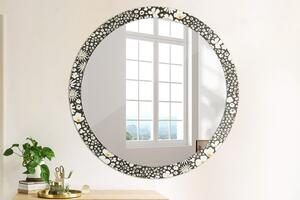 Oglinda rotunda cu rama imprimata Stokrotka ivory fi 100 cm
