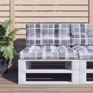 Pernă pentru canapea din paleți, gri, 70x40x12 cm model carouri