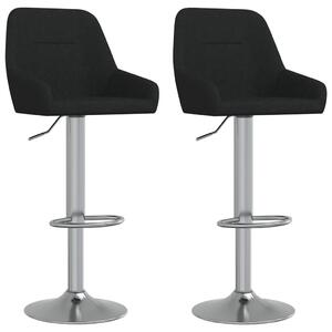 Scaune de bar, 2 buc., negru, material textil