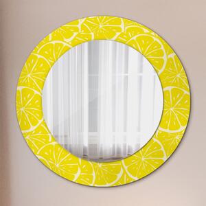 Oglinda rotunda cu rama imprimata Model de lămâie fi 50 cm