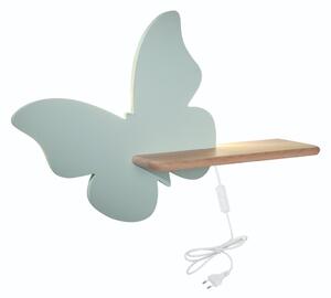 Aplică LED cu raft pentru copii BUTTERFLY LED/5W/230V verde/lemn