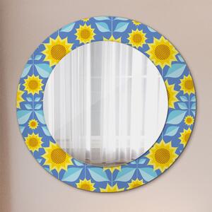 Oglindomat.ro Oglinda cu decor rotunda Oglinda cu decor rotunda Floarea-soarelui geometrică lsdo-00201
