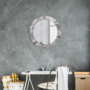 Oglinda rotunda cu rama imprimata Cristal alb abstract fi 60 cm
