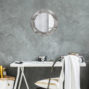 Oglinda rotunda cu rama imprimata Cristal alb abstract fi 50 cm