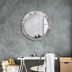 Oglinda rotunda cu rama imprimata Cristal alb abstract fi 70 cm