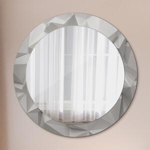 Oglinda rotunda cu rama imprimata Cristal alb abstract fi 70 cm