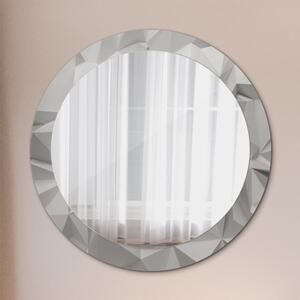 Oglinda rotunda cu rama imprimata Cristal alb abstract fi 80 cm