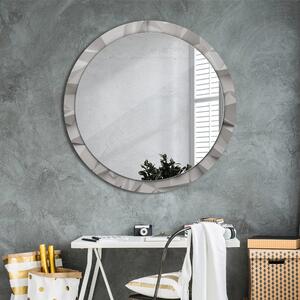 Oglinda rotunda cu rama imprimata Cristal alb abstract fi 100 cm