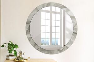 Oglinda rotunda cu rama imprimata Cristal alb abstract fi 90 cm