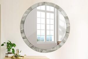 Oglinda rotunda cu rama imprimata Cristal alb abstract fi 100 cm