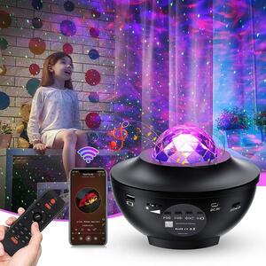 Proiector LED Bluetooth - Negru - 19 cm